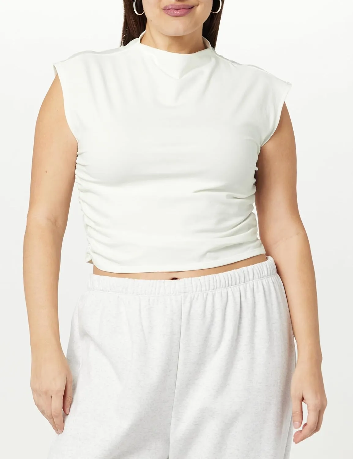 The Drop Women's Raylen Sleeveless Ruched Top