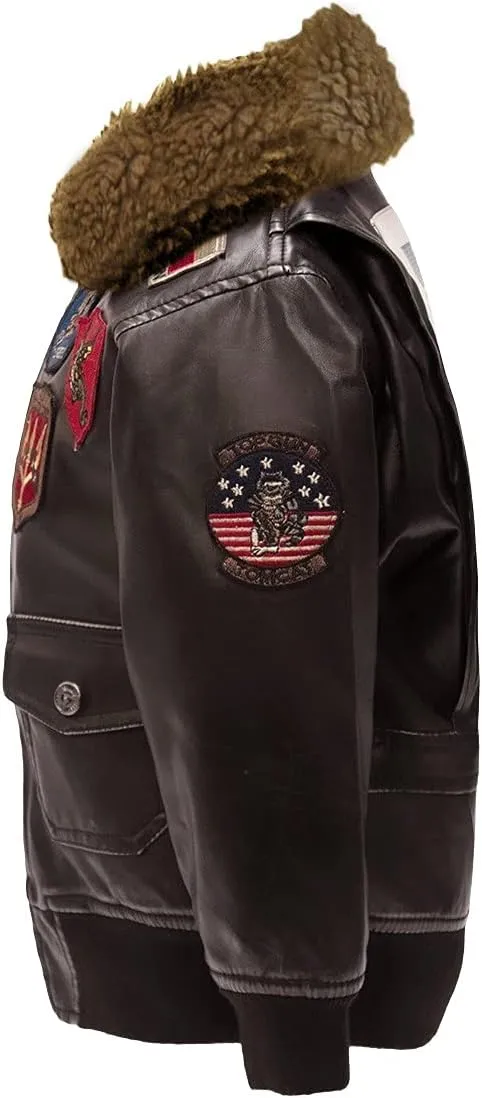 Top Gun Kid's Vegan Leather Aviator Jacket