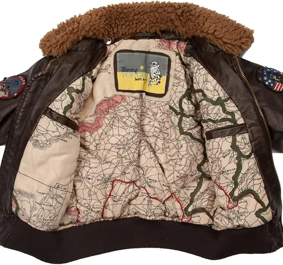 Top Gun Kid's Vegan Leather Aviator Jacket