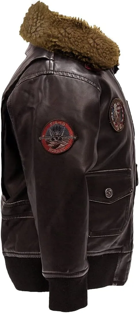 Top Gun Kid's Vegan Leather Aviator Jacket
