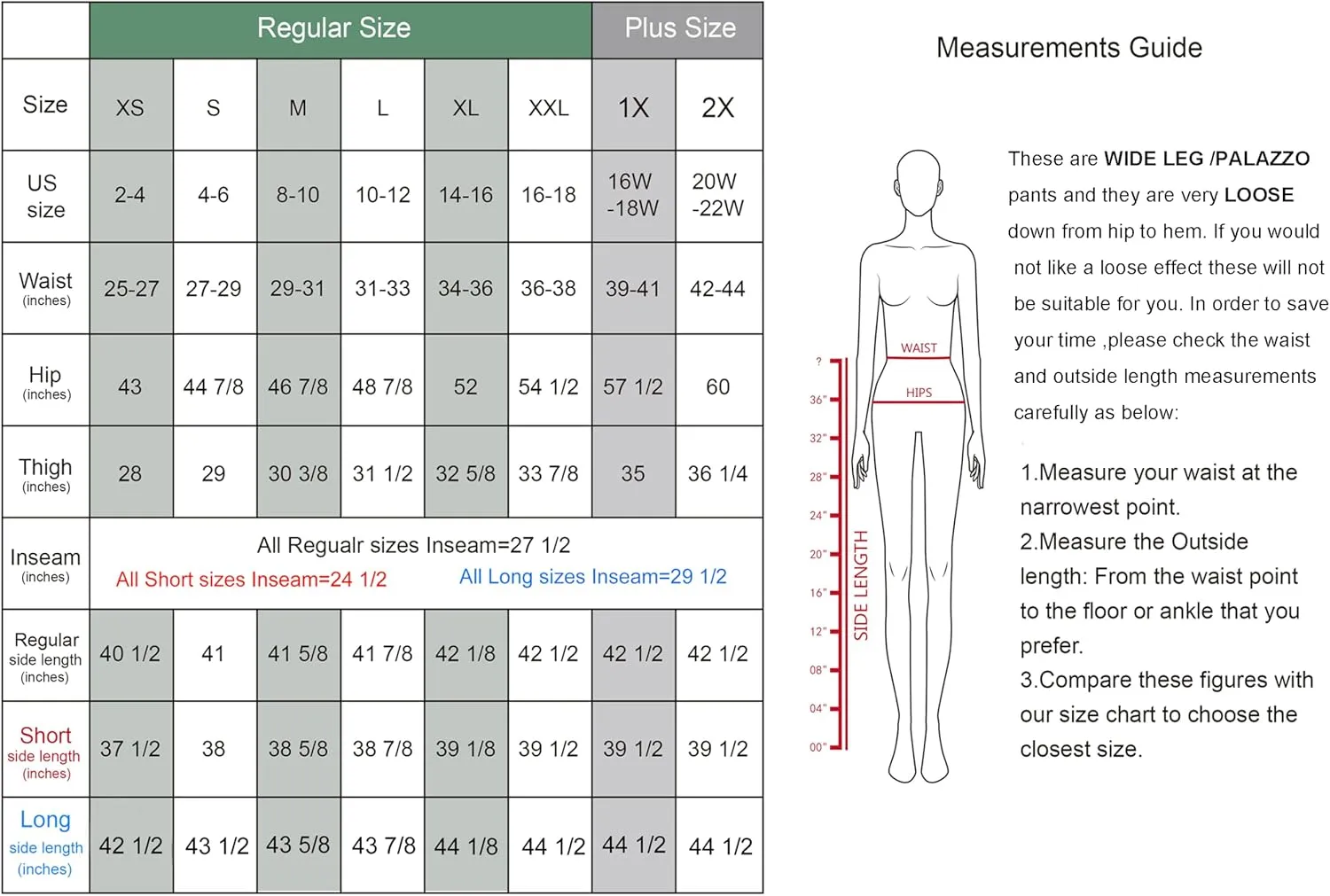 Tronjori Women High Waist Casual Wide Leg Long Palazzo Pants Trousers Regular Size