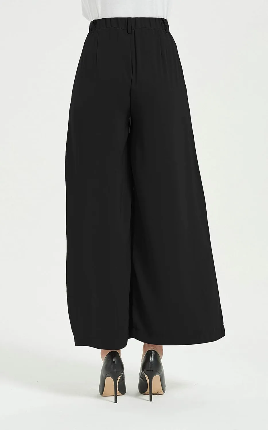 Tronjori Women High Waist Casual Wide Leg Long Palazzo Pants Trousers Regular Size