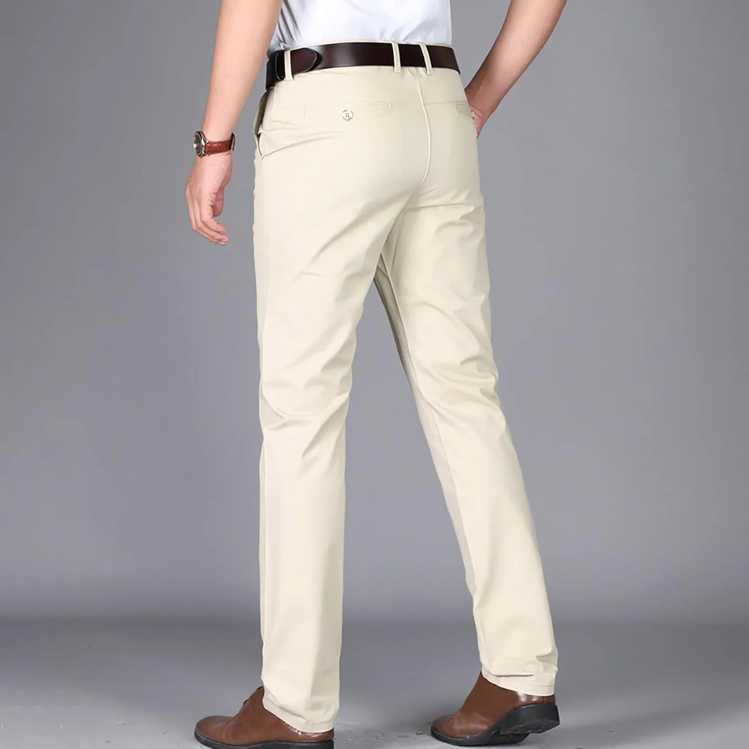 Uillui Men's Slim Fit Dress Pants Casual Business Golf Stretch Chinos Pants Fashion Lightweight Straight Leg Comfort Slacks