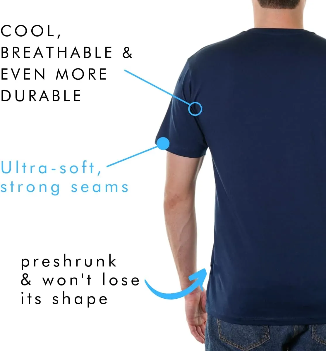 V-Neck 100% Certified Organic Cotton, Soft T-Shirts for Men