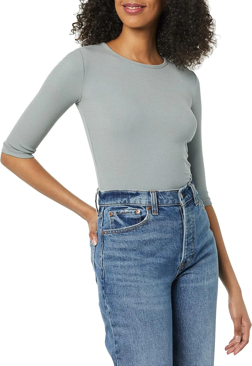 Vince Women's Elbow Sleeve Crew Neck Top