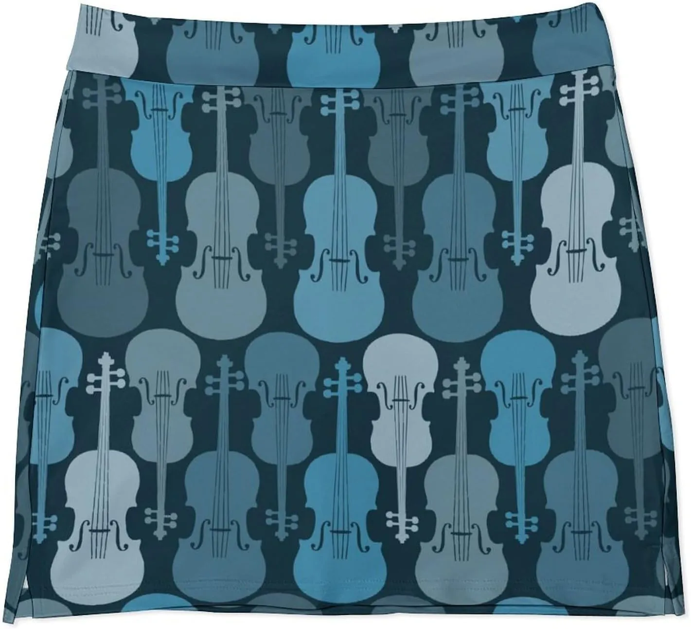 Violins Gray-Blue Women's Mini Tennis Skirt with Shorts Underneath Athletic Workout Cute Skorts