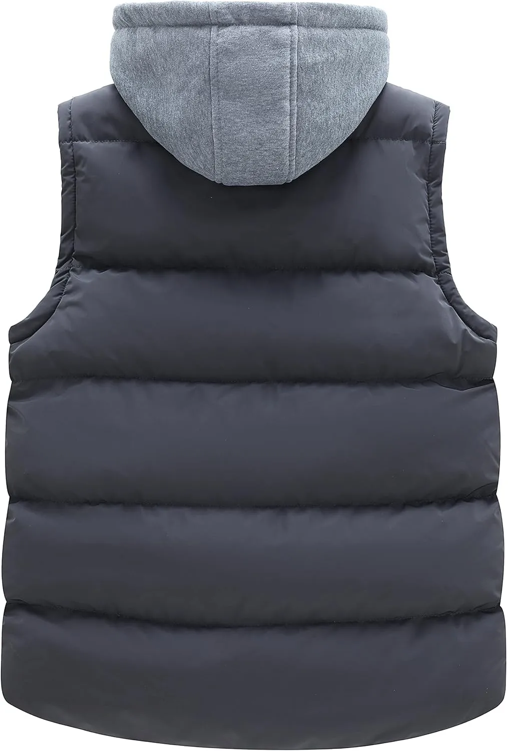 wantdo Men's Quilted Winter Vest Thicken Sleeveless Jacket with Detachable Hood