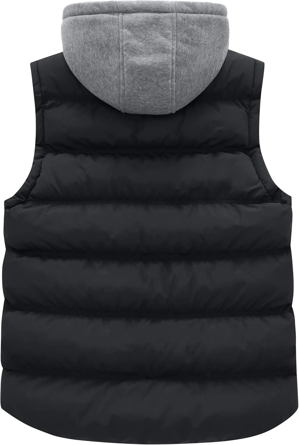 Wantdo Men's Thicken Winter Vest Water-Resistant Puffer Jacket Thicken Vest with Removable Hood