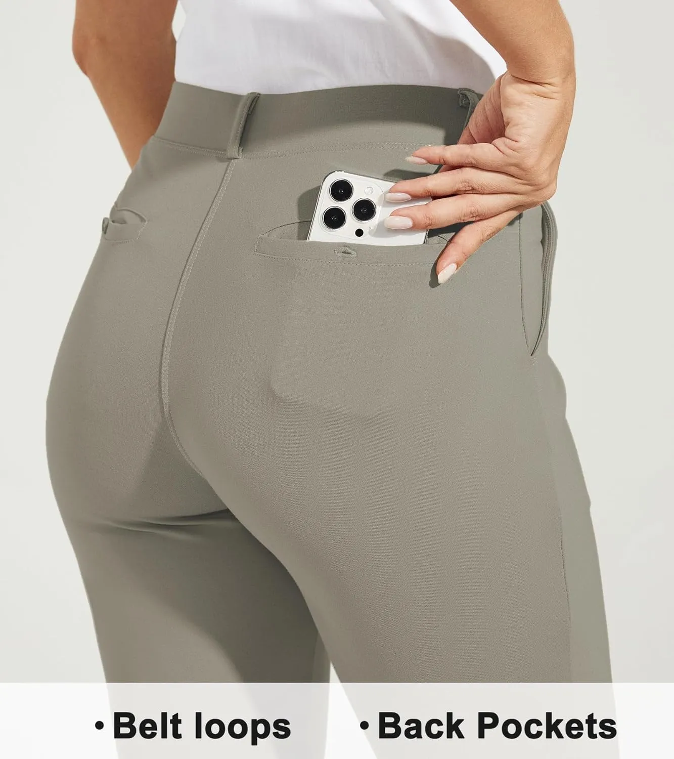 Willit Women's Yoga Dress Pants Skinny Work Slacks Leggings Slim Fit Stretch Office Casual Pants Pockets 27"/28"/29"/30"
