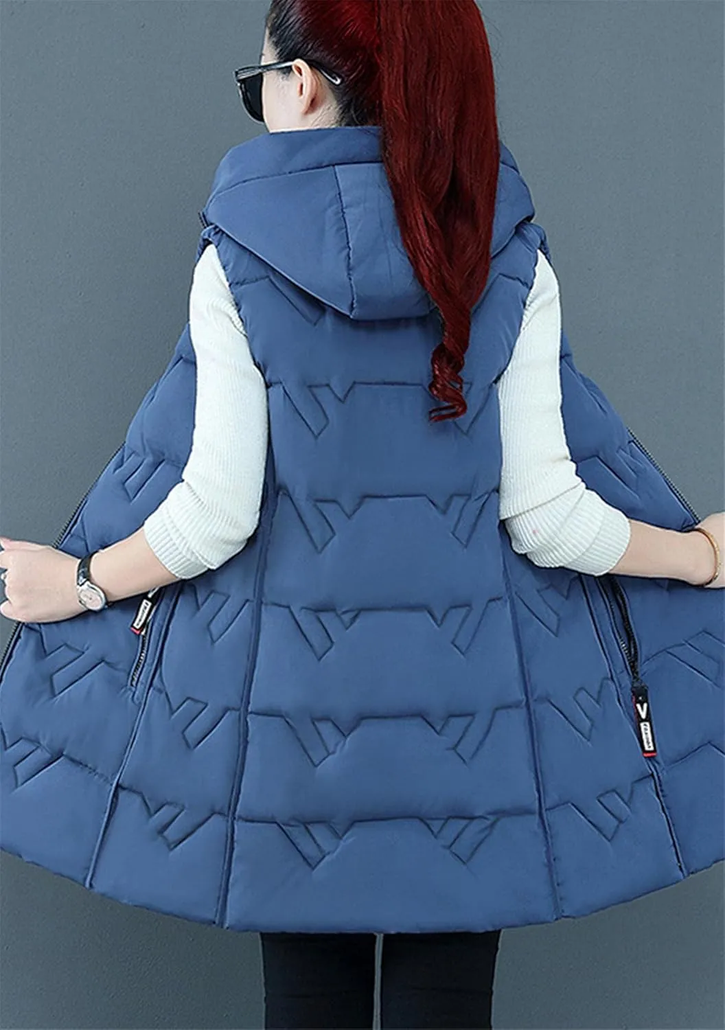 WIWIQS Women's Casual Sleeveless Warm Vest Lightweight Quilted Puffer Vest with Pockets