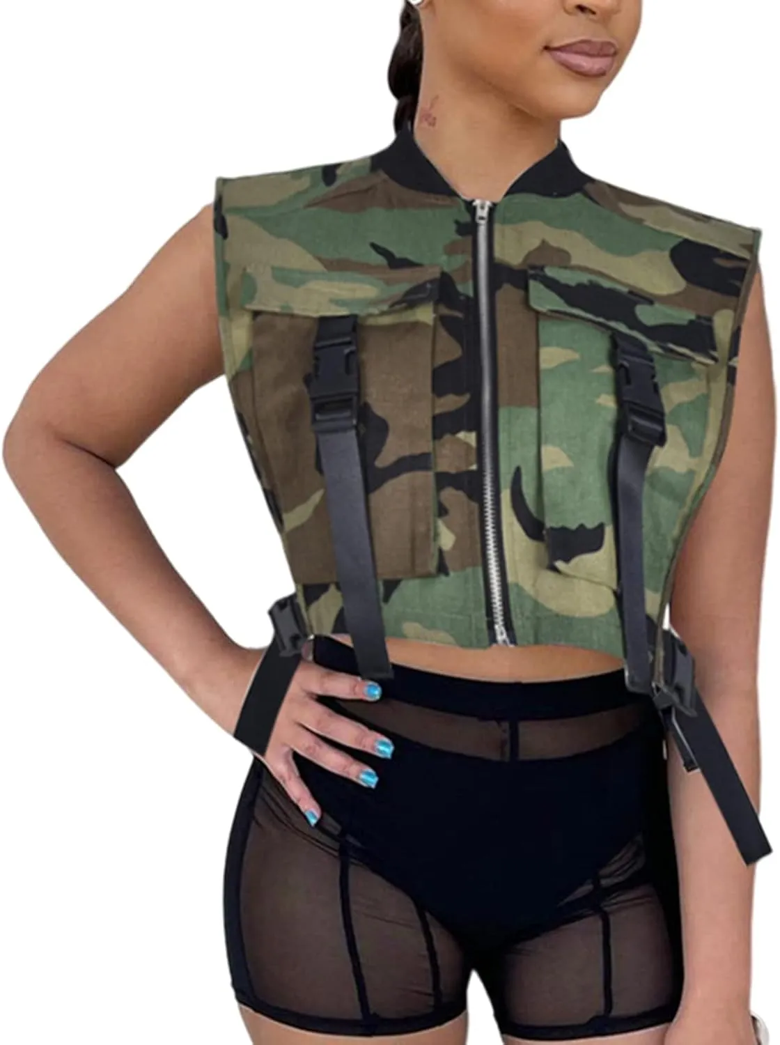 Women 2024 Summer Fashion Causal Denim Vest Sexy Tank Tops Relax Fit Cropped Jean Vest Jacket