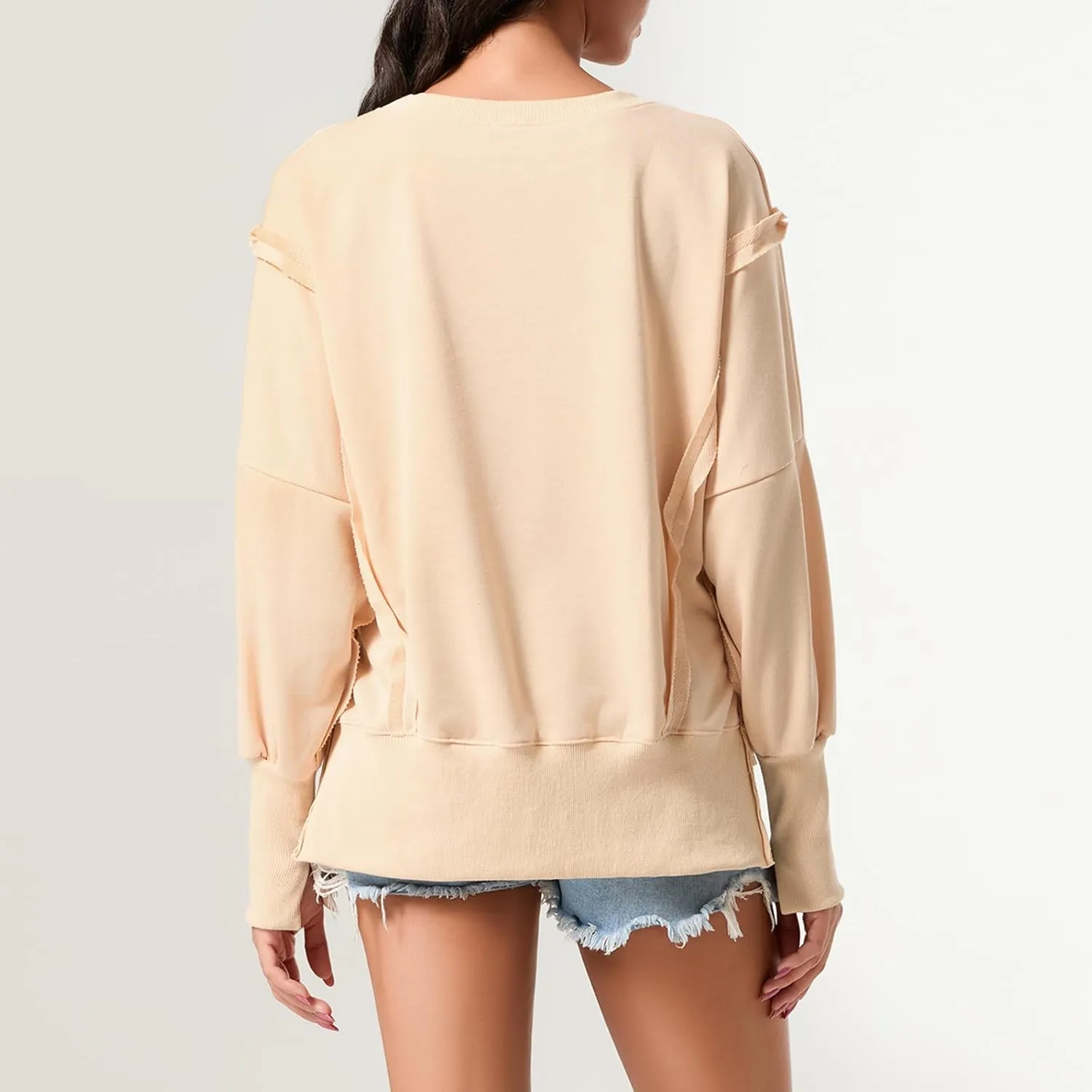 Women Oversized Graphic Sweatshirt Y2K Long Sleeve Crewneck Drop Shoulder Tee Shirt Vintage Loose Fit Pullover Tops