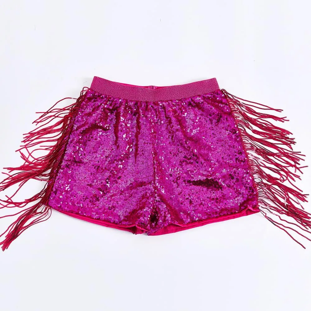 Women Shorts Tessel Sequin Sparkle Short Pants Ladies Birthday Party Shorts Halloween Clothes
