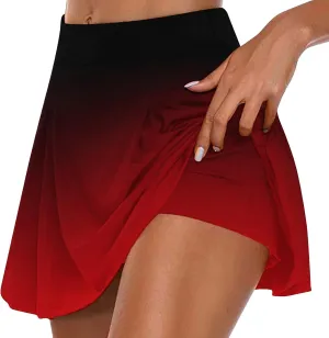 Women's 2-in-1 Double Layer Shorts Skirt Shorts Skort Tennis Skirt with Shorts Beach Flowy Pleated Golf Skorts Skirts