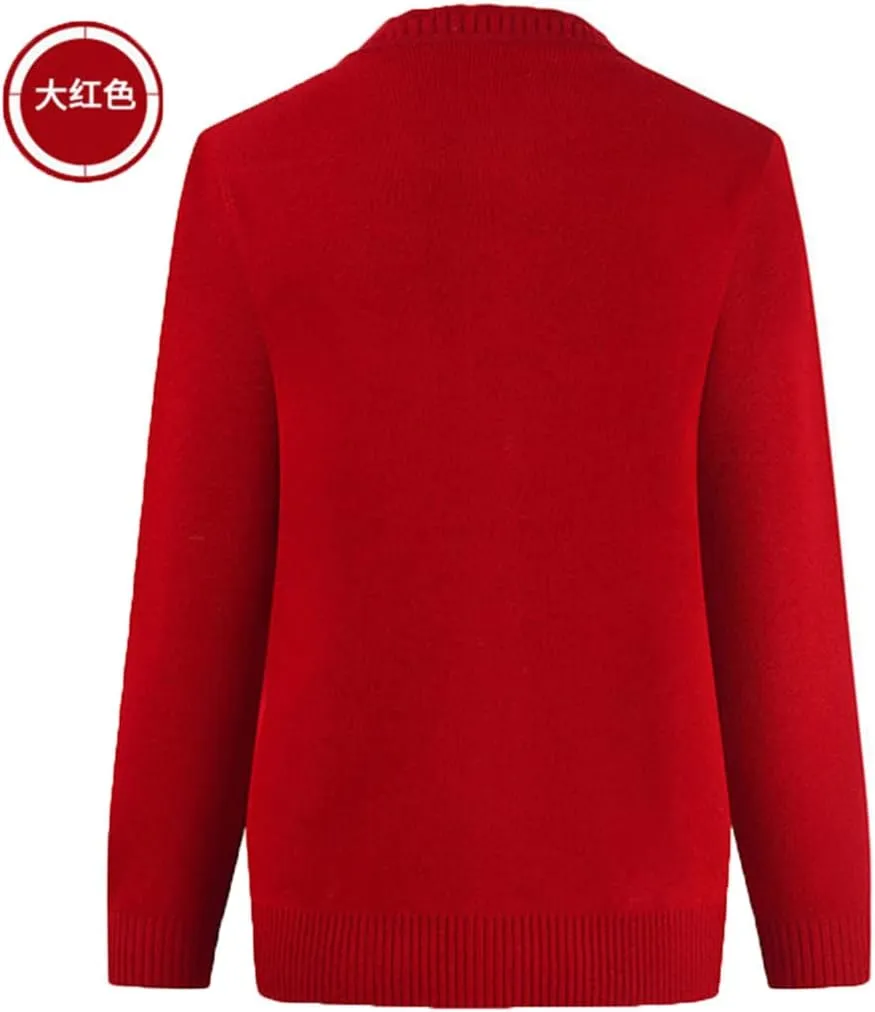 Women's Button Down Cardigan Sweaters Flower Embroidery Slim Thin Grandma Cable Knit Jackets with Pockets