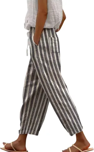 Women's Pants and Summer Casual Drawstring Pants Petite Summer Beachwear Compression Leggings for Women High Waisted