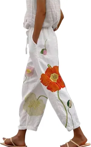 Women's Pants and Summer Casual Drawstring Pants Petite Summer Beachwear Compression Leggings for Women High Waisted