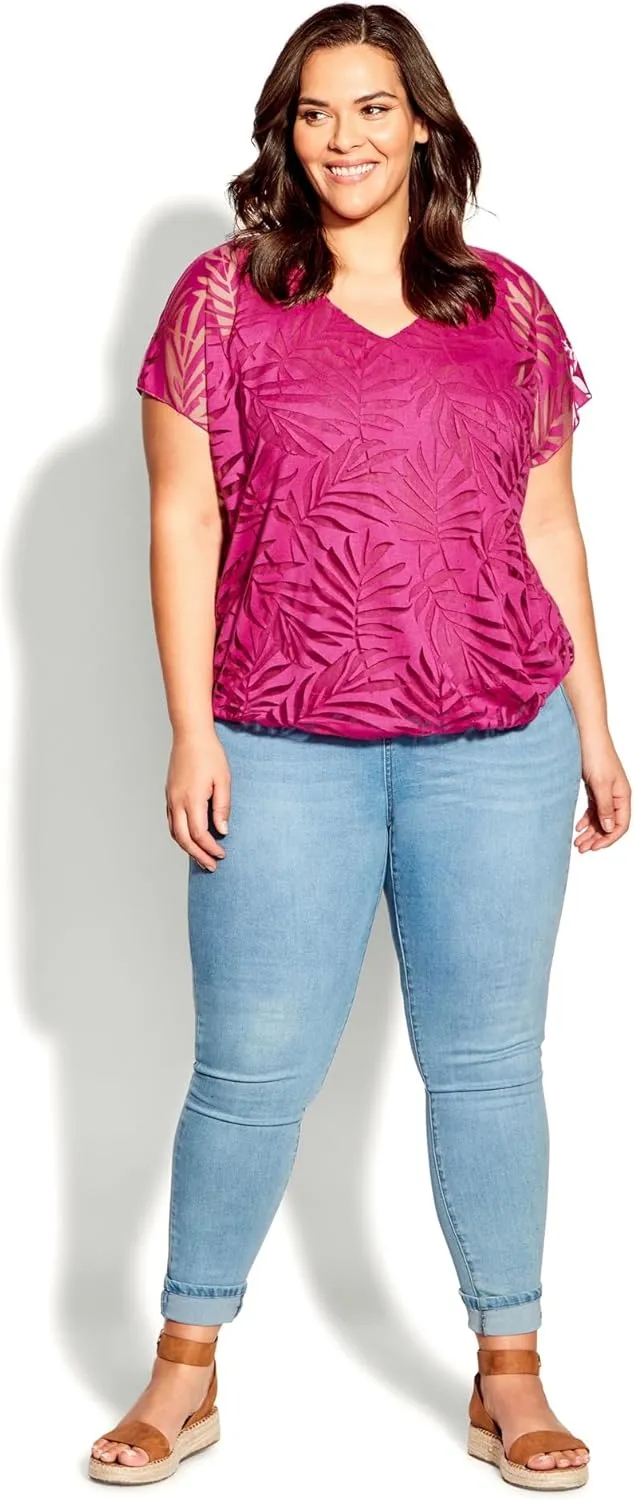 Women's Plus Size Elora Burnout Top