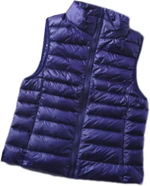 Women's Portable Duck Down Vest Jacket Winter Ultralight Sleeveless Duck Down Windproof Warm Vest