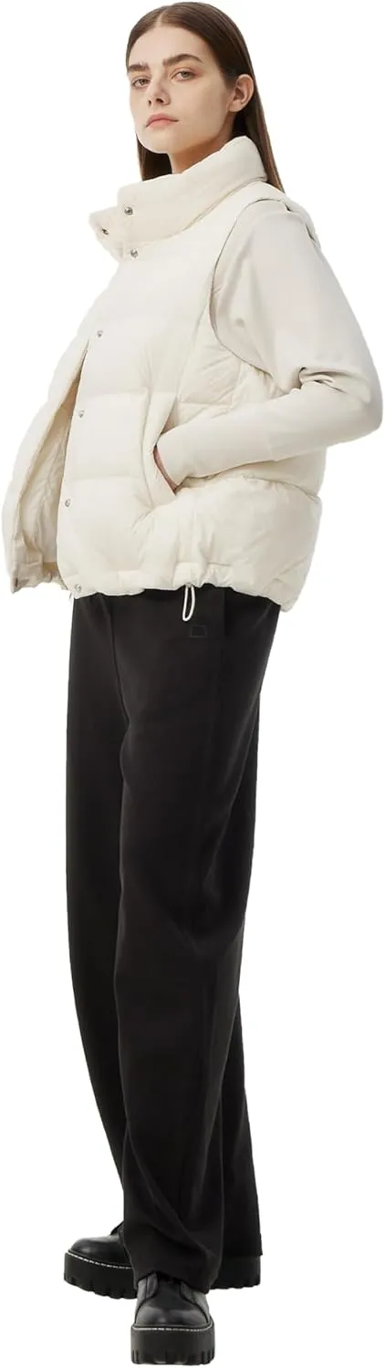 Women's Puffer Vest Lightweight Down Padded Stand Collar Quilted Outerwear