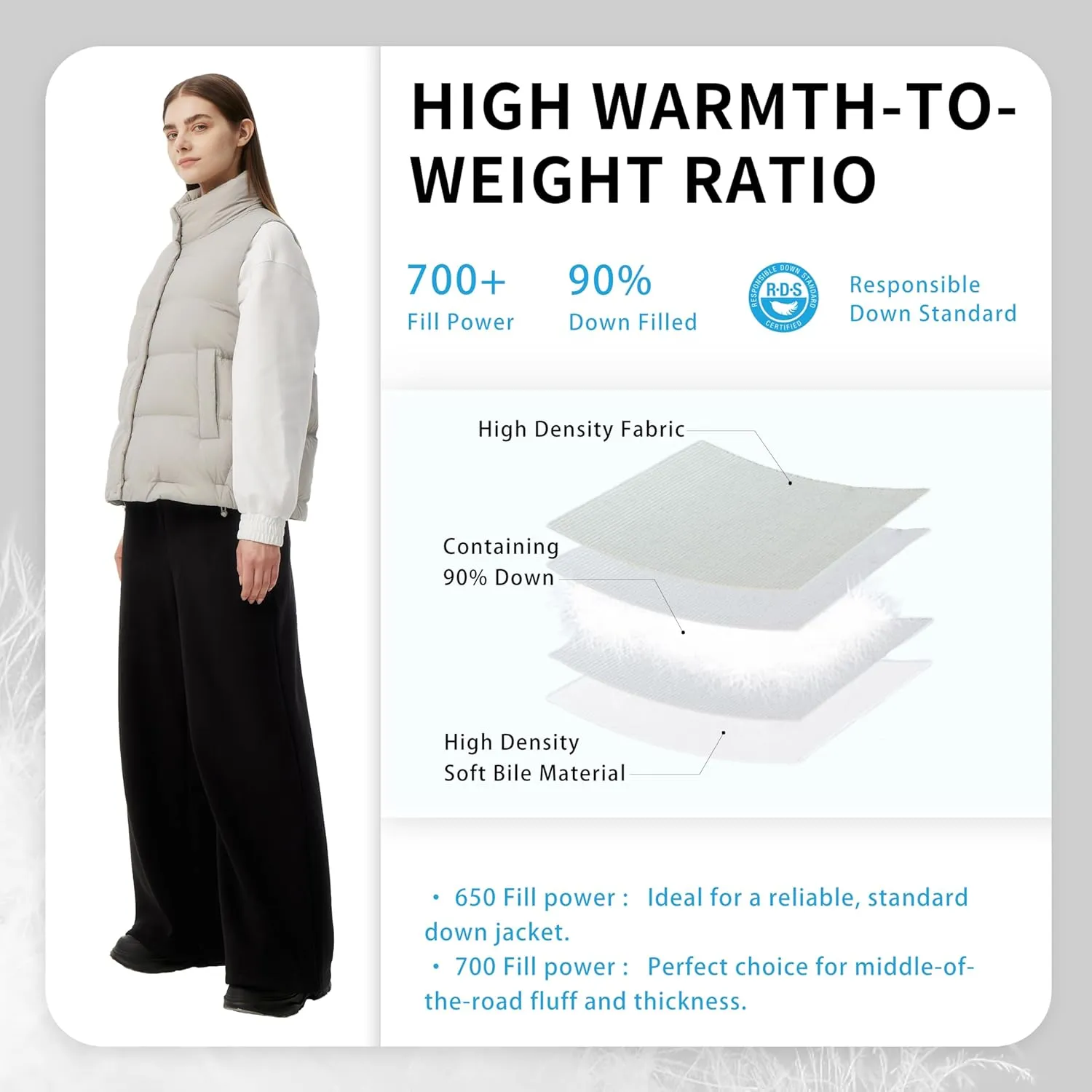 Women's Puffer Vest Lightweight Down Padded Stand Collar Quilted Outerwear