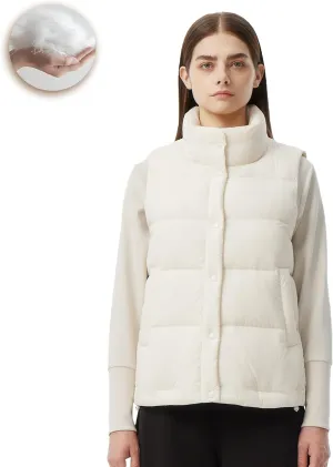 Women's Puffer Vest Lightweight Down Padded Stand Collar Quilted Outerwear
