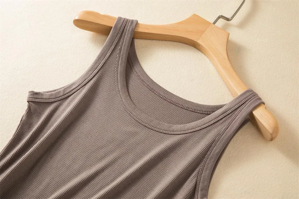 Women's Ribbed Cotton Sleeveless Camisole Top