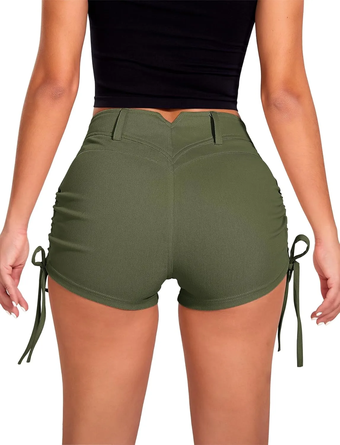 Women's Stretchy Jean Shorts Booty Denim Shorts with Front Pocket Club Night