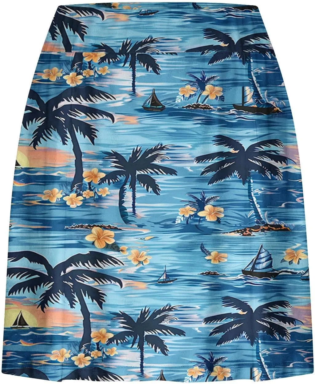 Womens Summer Tennis Skorts with Built in Shorts Workout Golf Athletic Skirts Hawaiian Vacation Floral Print Shorts