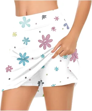 Womens Tennis Skirt Golf Skorts with Shorts 2025 Trendy Printed High Waisted Workout Yoga Pants Legging with Pockets