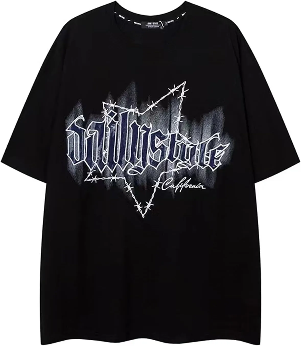 Y2K Shirts Oversized Tshirt for Men Graphic Tee Streetwear Thick Cotton Top