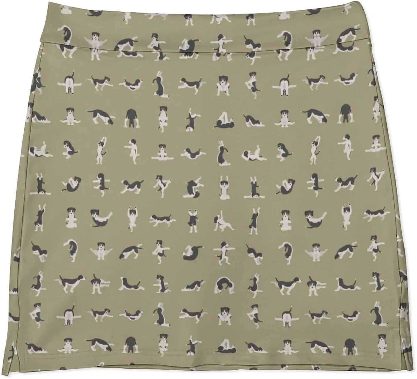 Yoga Dogs Poses Women's Mini Tennis Skirt with Shorts Underneath Athletic Workout Cute Skorts