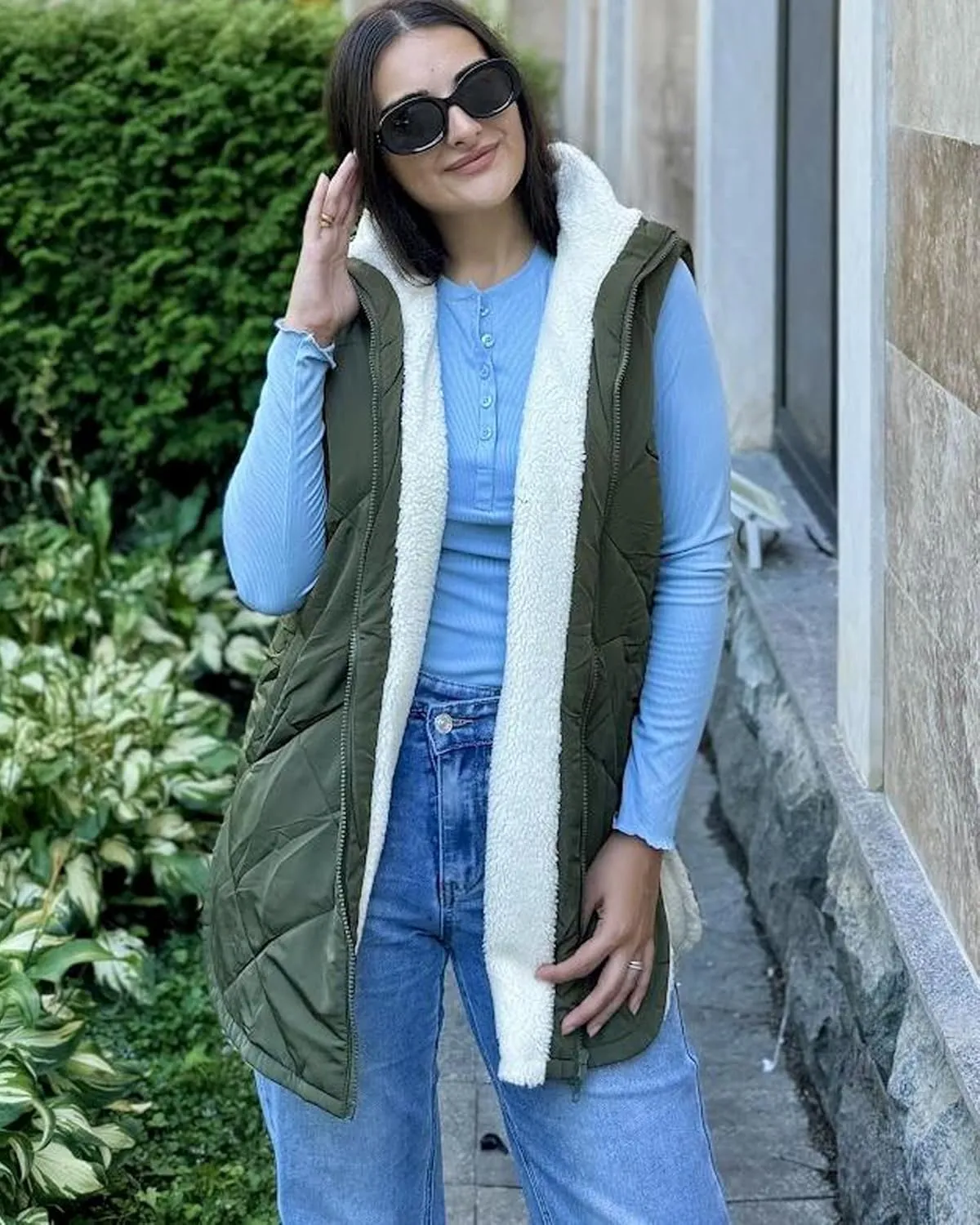 Zeagoo Womens 2025 Reversible Vest Sleeveless Fleece Jacket Double Zip Up Long Warm Winter Coat Outerwear with Pockets