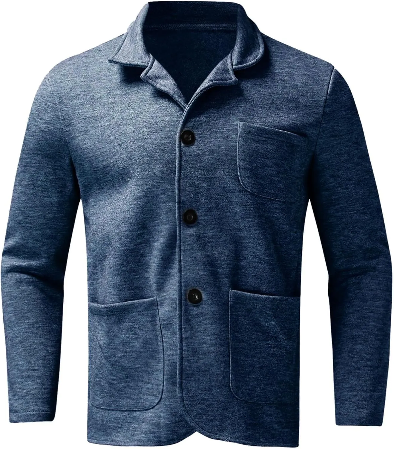 ZYXTIM Men's Casual Blazer Wool Cardigan Jacket Shawl Collar Button Down Lightweight Fall Coat Office Travel Classic Jacket